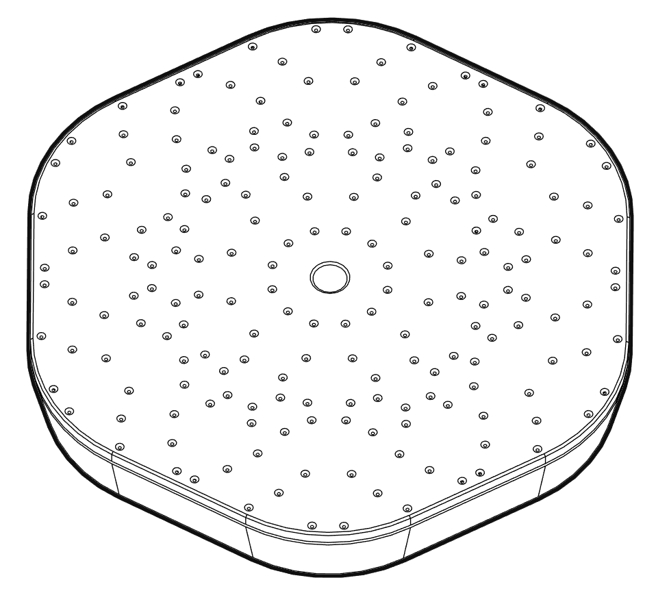Face of the momo192 acoustic camera, a 192-channel array that listens to an entire machine at once.