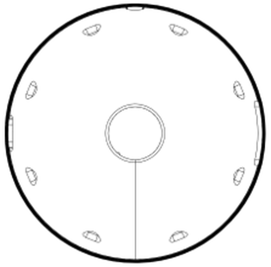 Top-down view of the momo8 microphone array, an 8-channel acoustic sensor built for robots and machines.